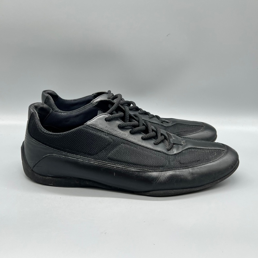 Porsche Design Shoes Mens 11 Black Leather Mesh Low Top Driving Sneakers Comfort